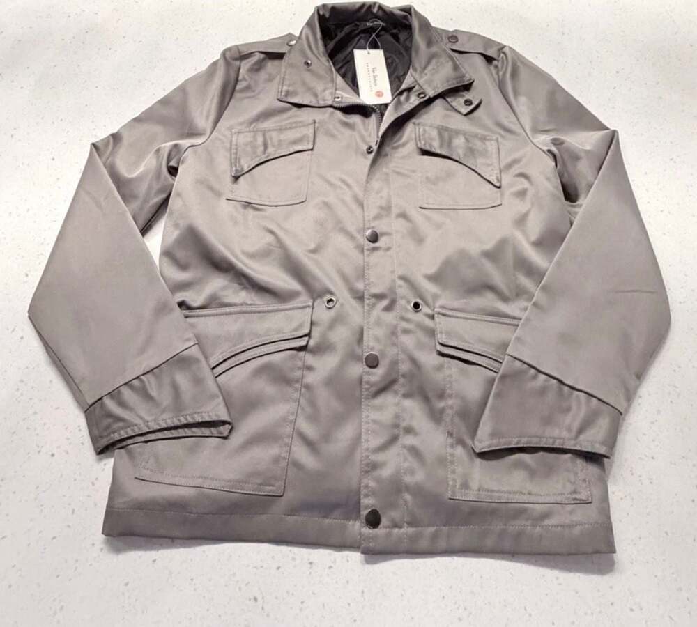 Van Shibuya Jacket Women's L Taupe Field Coat Snap Zip New With Tags